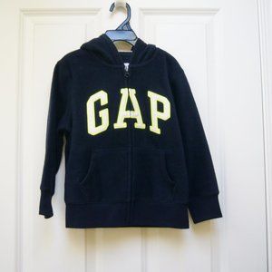 New Gap Kids Fleece Hoodie Logo Zippered Navy